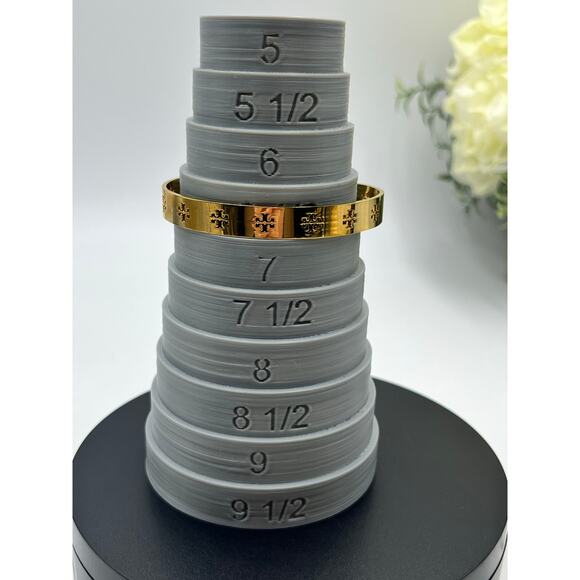 Tory Burch Designer Miller Logo T Cutout Logo Gold Plated Cuff Bracelet - Picture 5 of 7